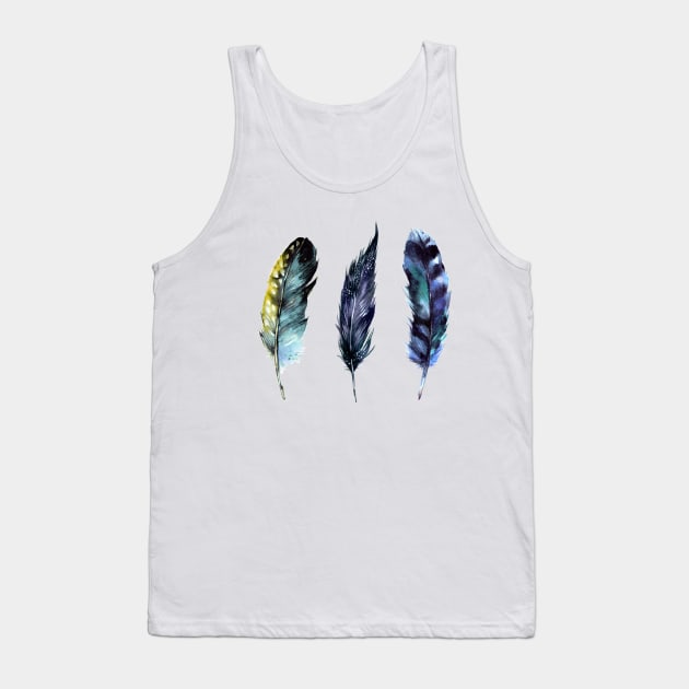 Feathers on Stripes Tank Top by machare